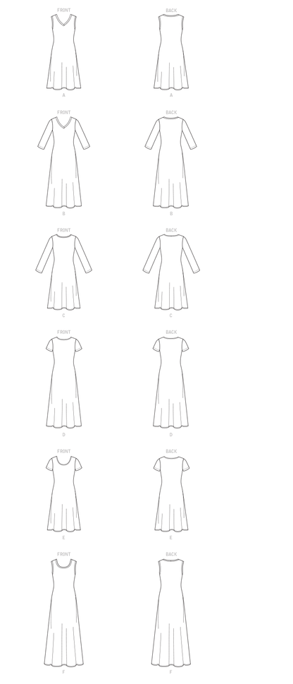 McCall's M8064 sewing pattern envelope showing pullover dress designs