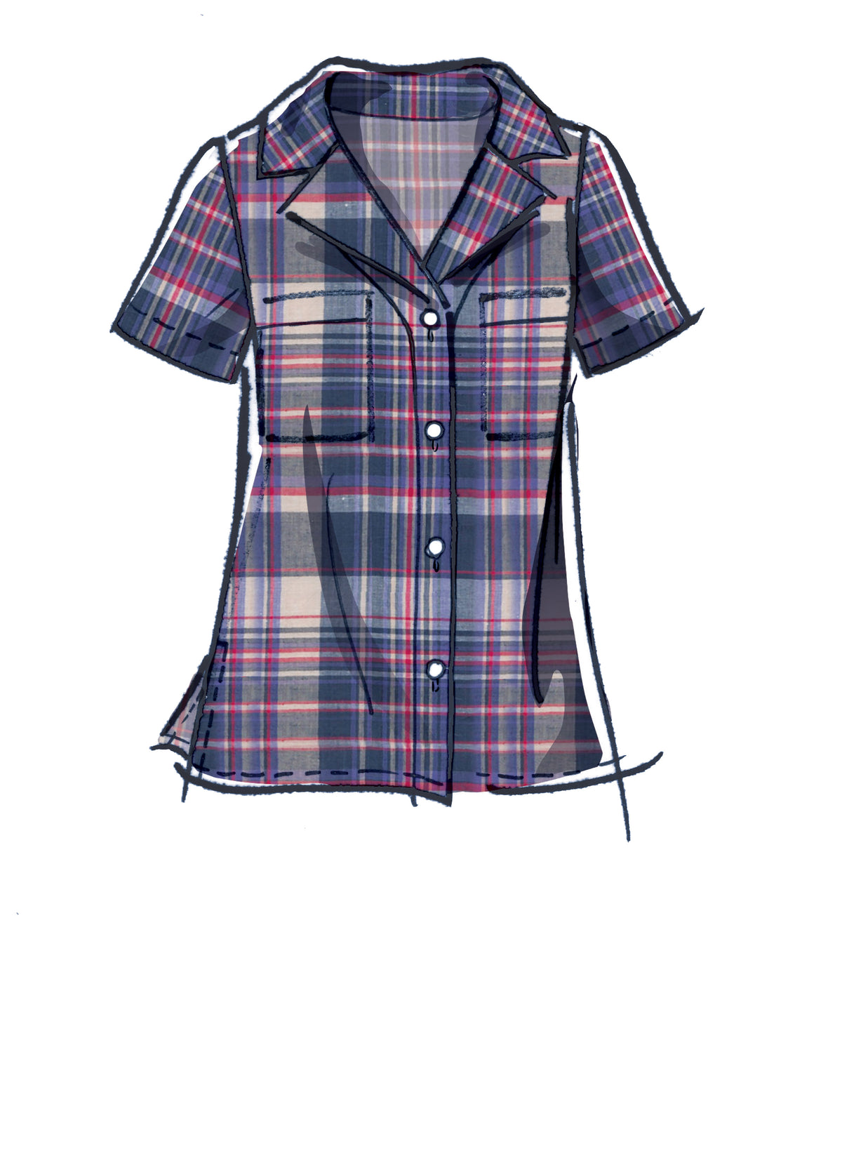 McCall's M8067 sewing pattern envelope showing loose-fitting top designs