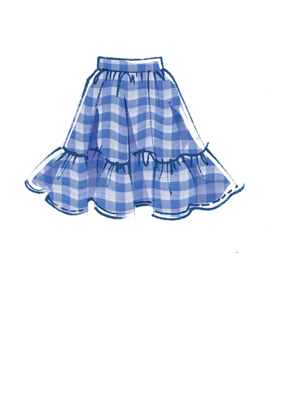 McCall's M8068 sewing pattern envelope showing skirt designs