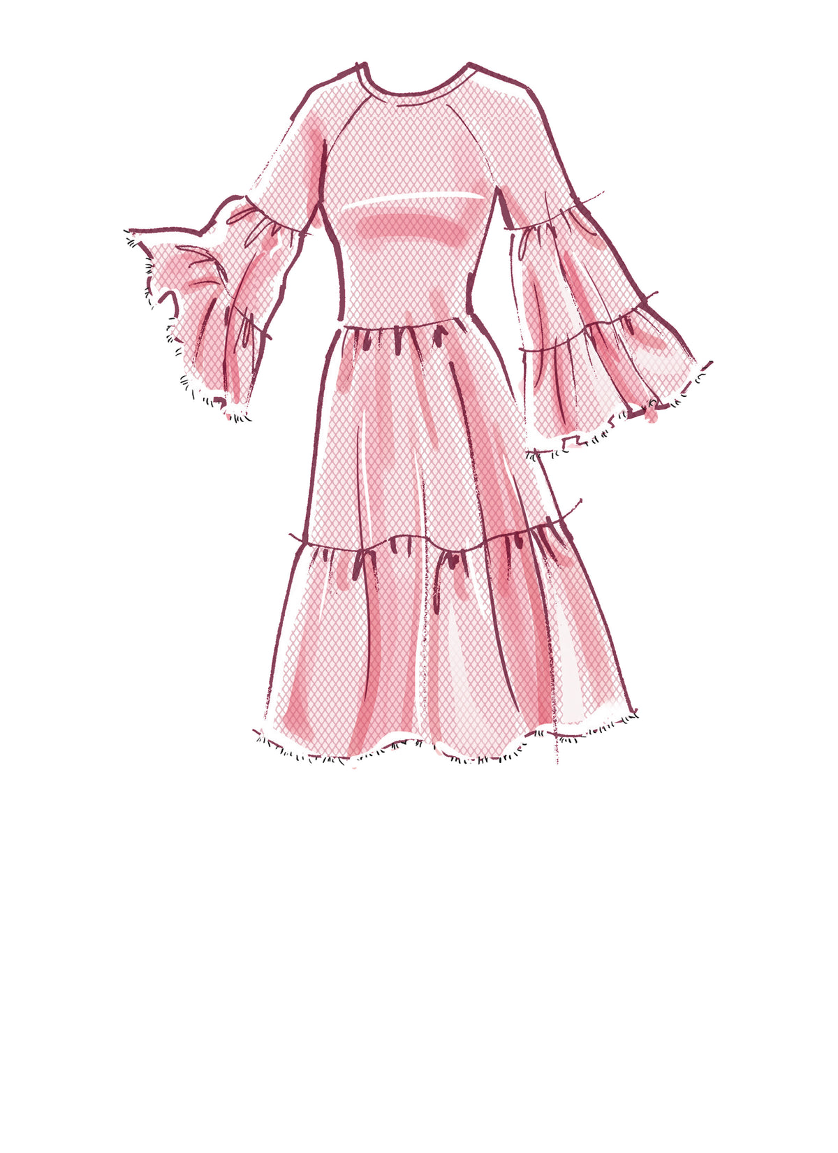 McCall's M8110 sewing pattern envelope showing the tiered sheer dress designs