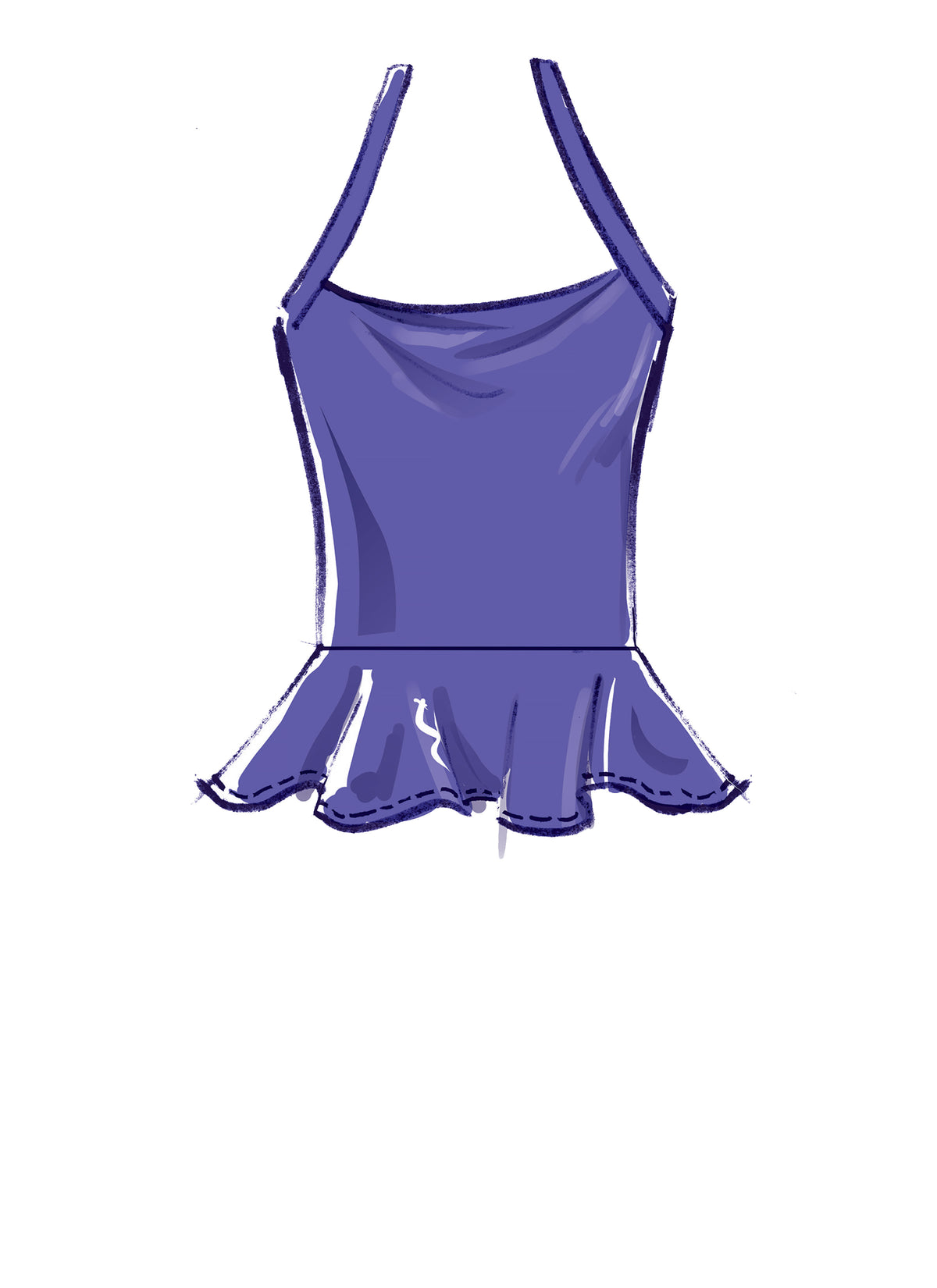 McCall's M8114 sewing pattern envelope showing the bias cut halter top designs