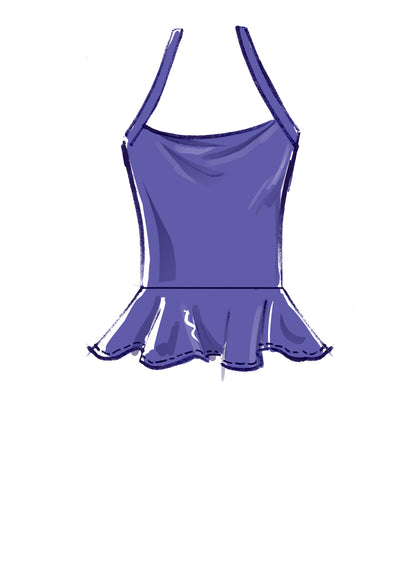McCall's M8114 sewing pattern envelope showing the bias cut halter top designs