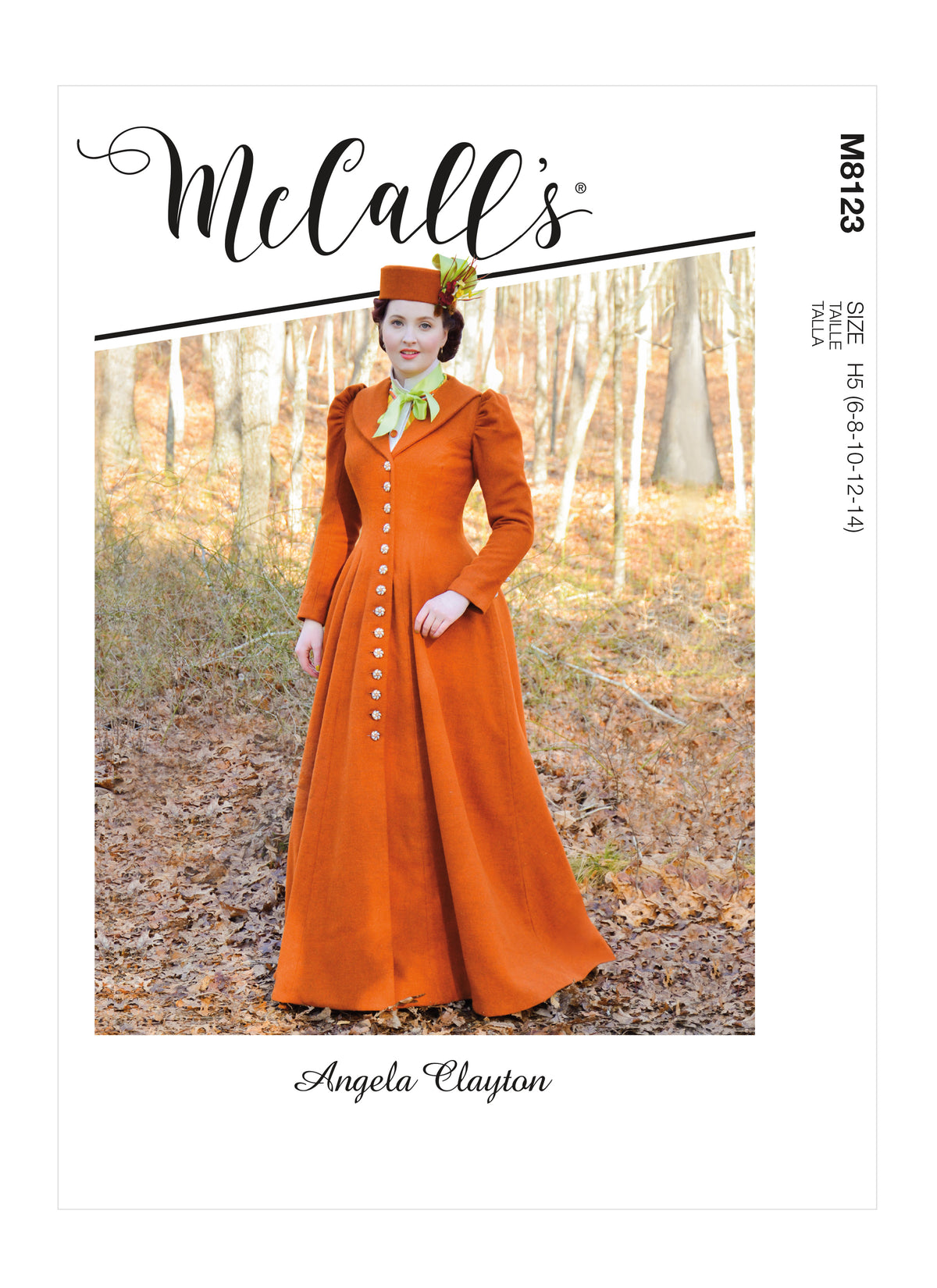 McCall's M8123 sewing pattern envelope showing the victorian coat costume designs