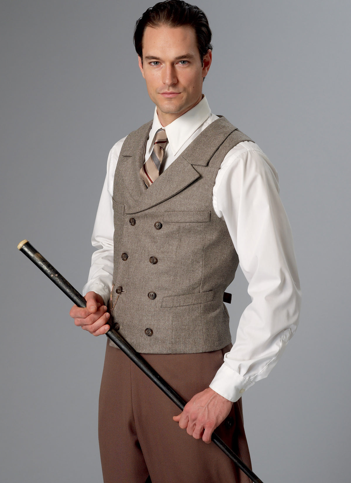 McCall's M8133 sewing pattern envelope showing the period suit & vest costume designs