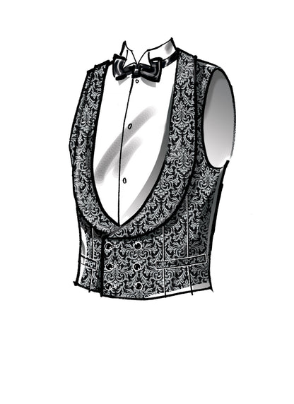 McCall's M8133 sewing pattern envelope showing the period suit & vest costume designs