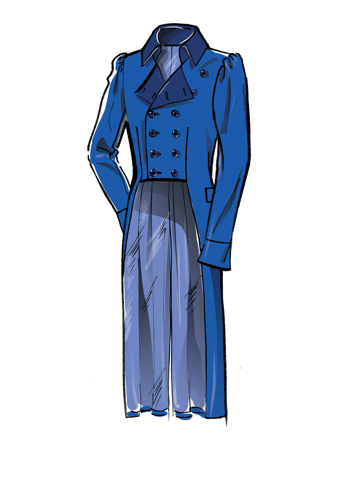 McCall's M8135 sewing pattern envelope showing the late 1800s jacket costume designs