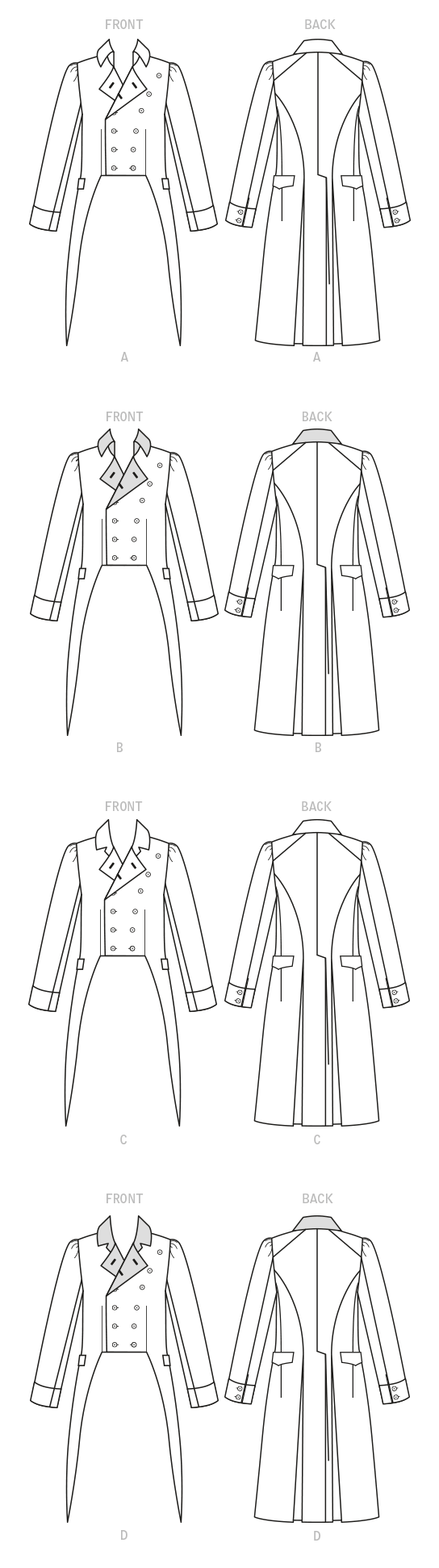 McCall's M8135 sewing pattern envelope showing the late 1800s jacket costume designs