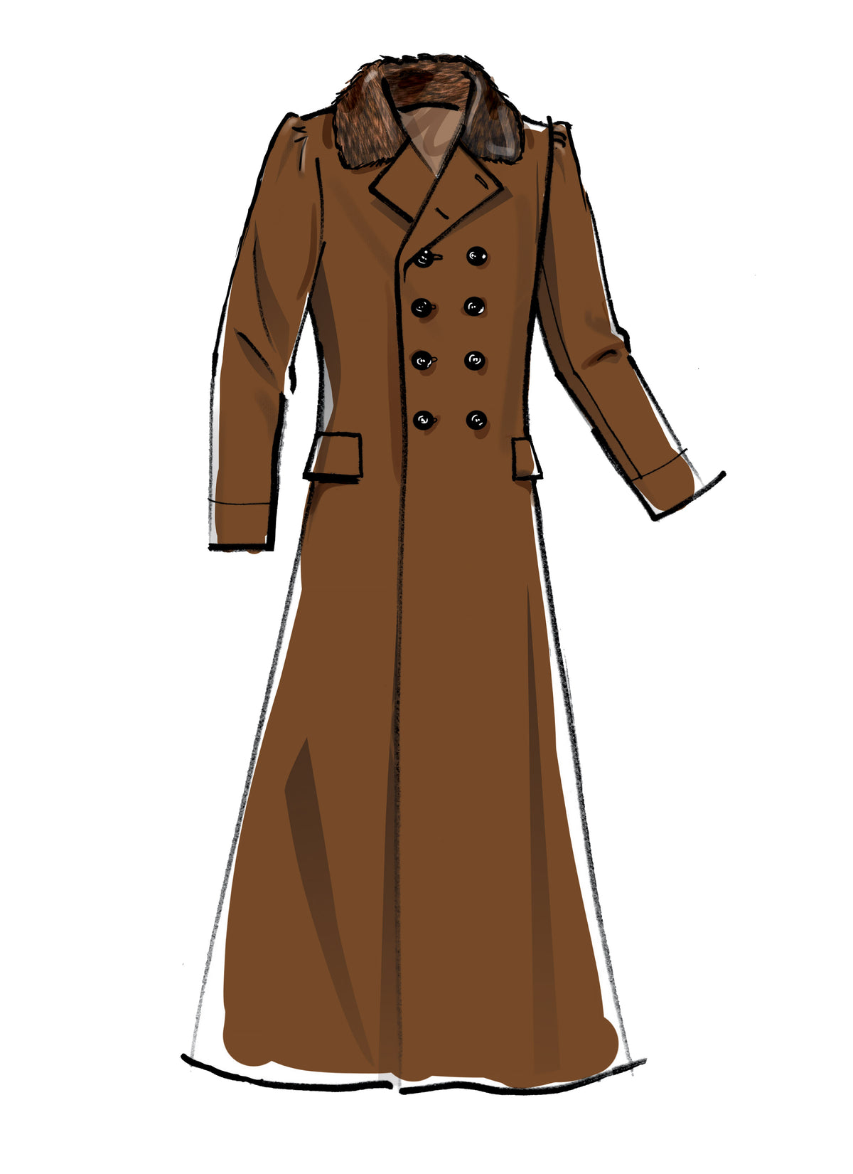 McCall's M8137 sewing pattern envelope showing the 1814 greatcoat costume designs