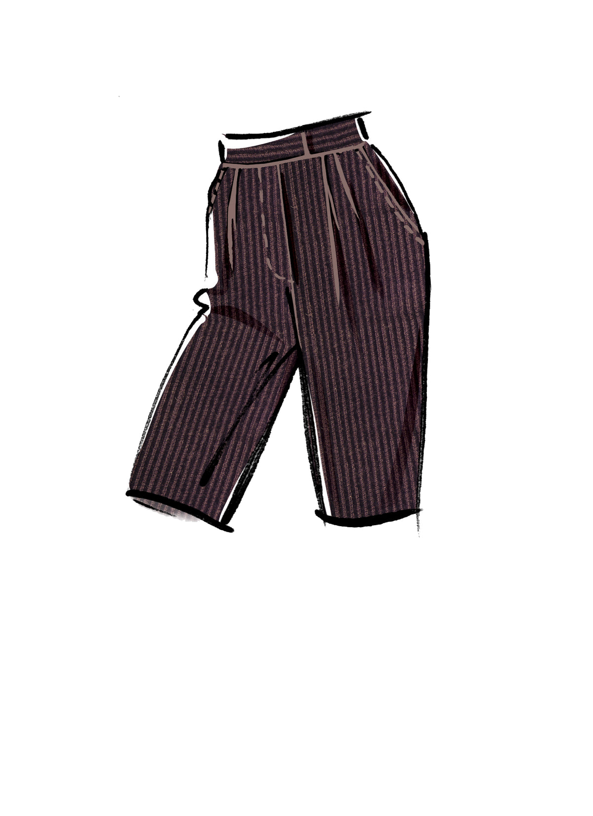 McCall's M8148 sewing pattern envelope showing the pleated trousers & shorts designs