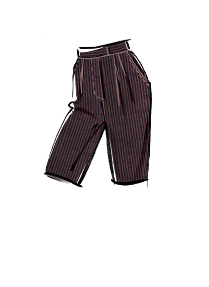 McCall's M8148 sewing pattern envelope showing the pleated trousers & shorts designs