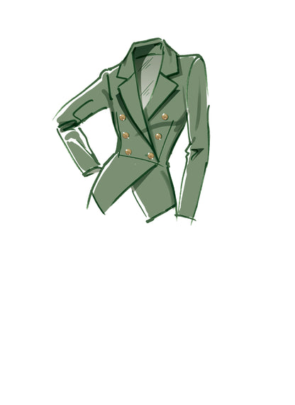 McCall's M8155 sewing pattern envelope showing the double breasted jacket & vest designs