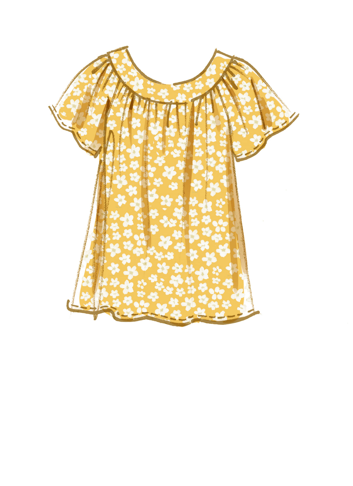 McCall's M8158 sewing pattern envelope showing the loose top & dress designs