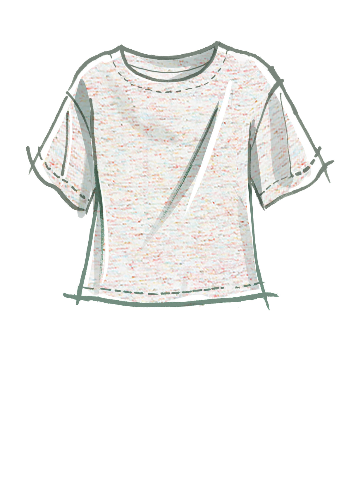 McCall's M8160 sewing pattern envelope showing the loose pullover top & dress designs