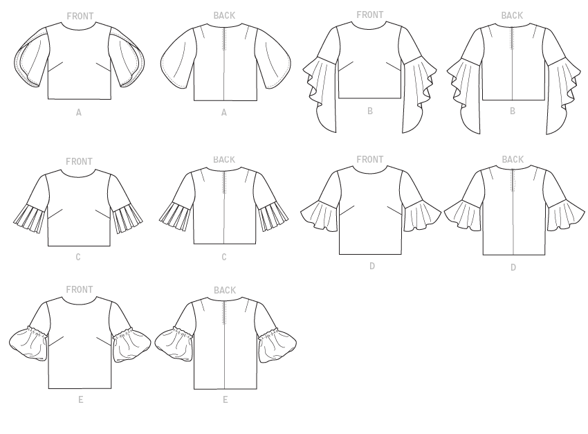 McCall's M8161 sewing pattern envelope showing the semi-fitted top designs