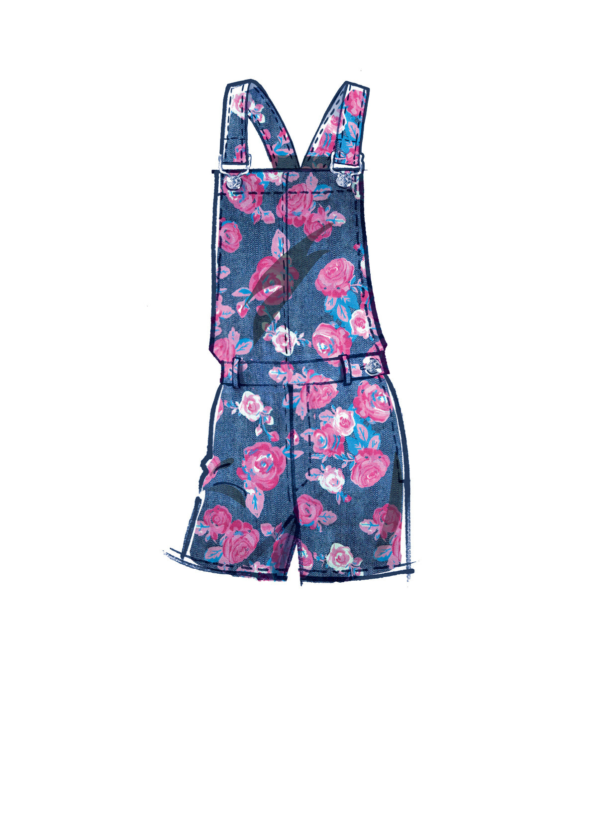 McCall's M8162 sewing pattern envelope showing close-fitting jeans and overalls