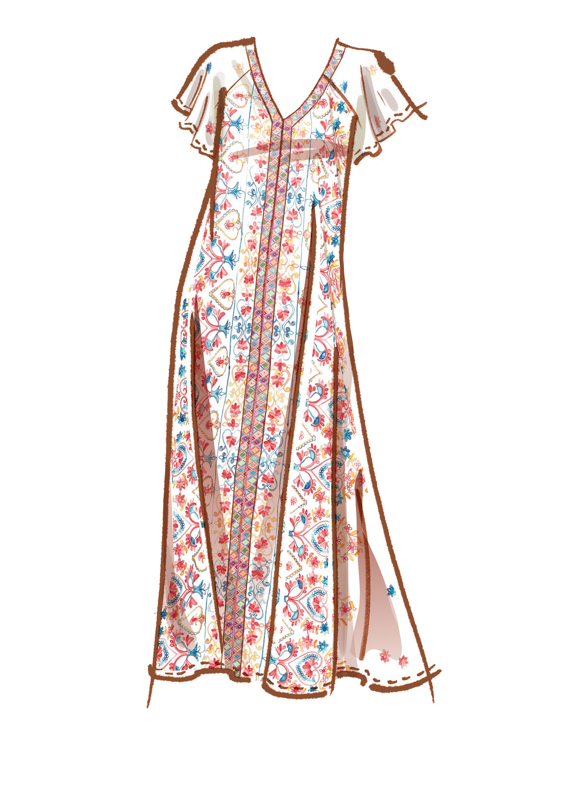McCall's M8165 sewing pattern envelope showing very loose-fitting pullover dresses and a step-in jumpsuit