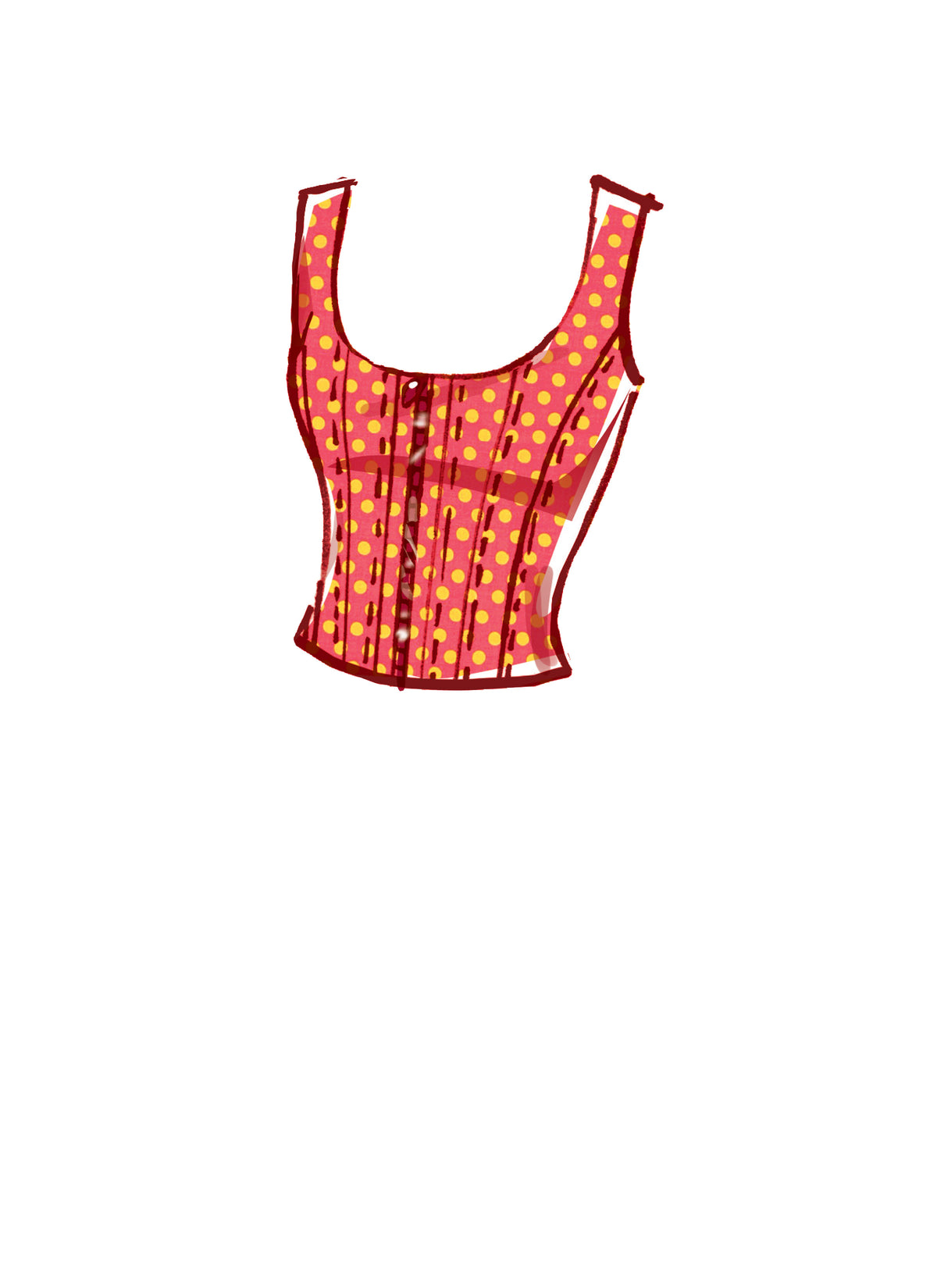 McCall's M8182 sewing pattern envelope showing a scoop neck boned corset top