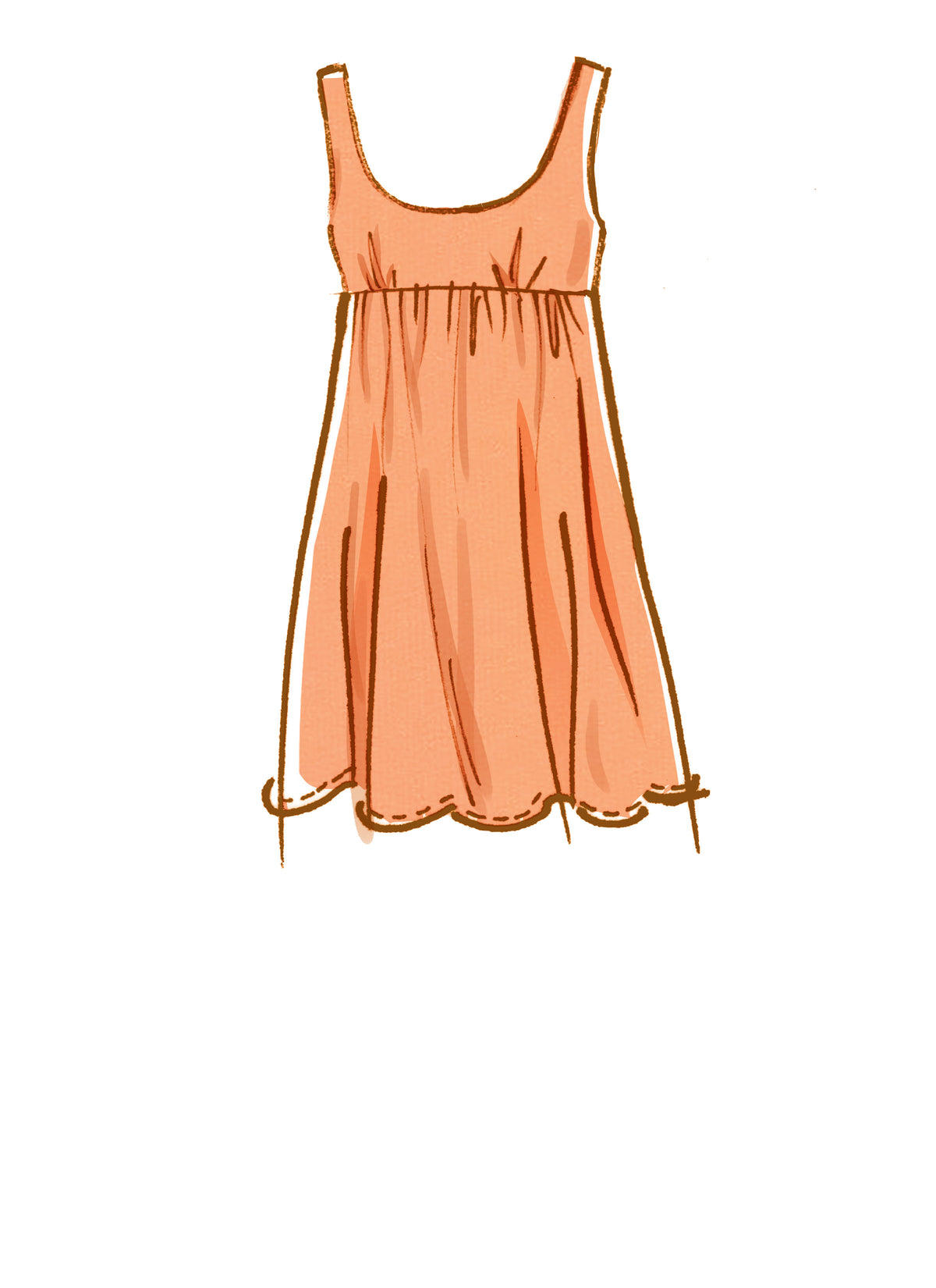McCall's M8197 sewing pattern envelope showing baby doll dresses