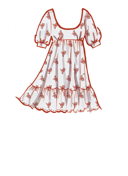 McCall's M8197 sewing pattern envelope showing baby doll dresses