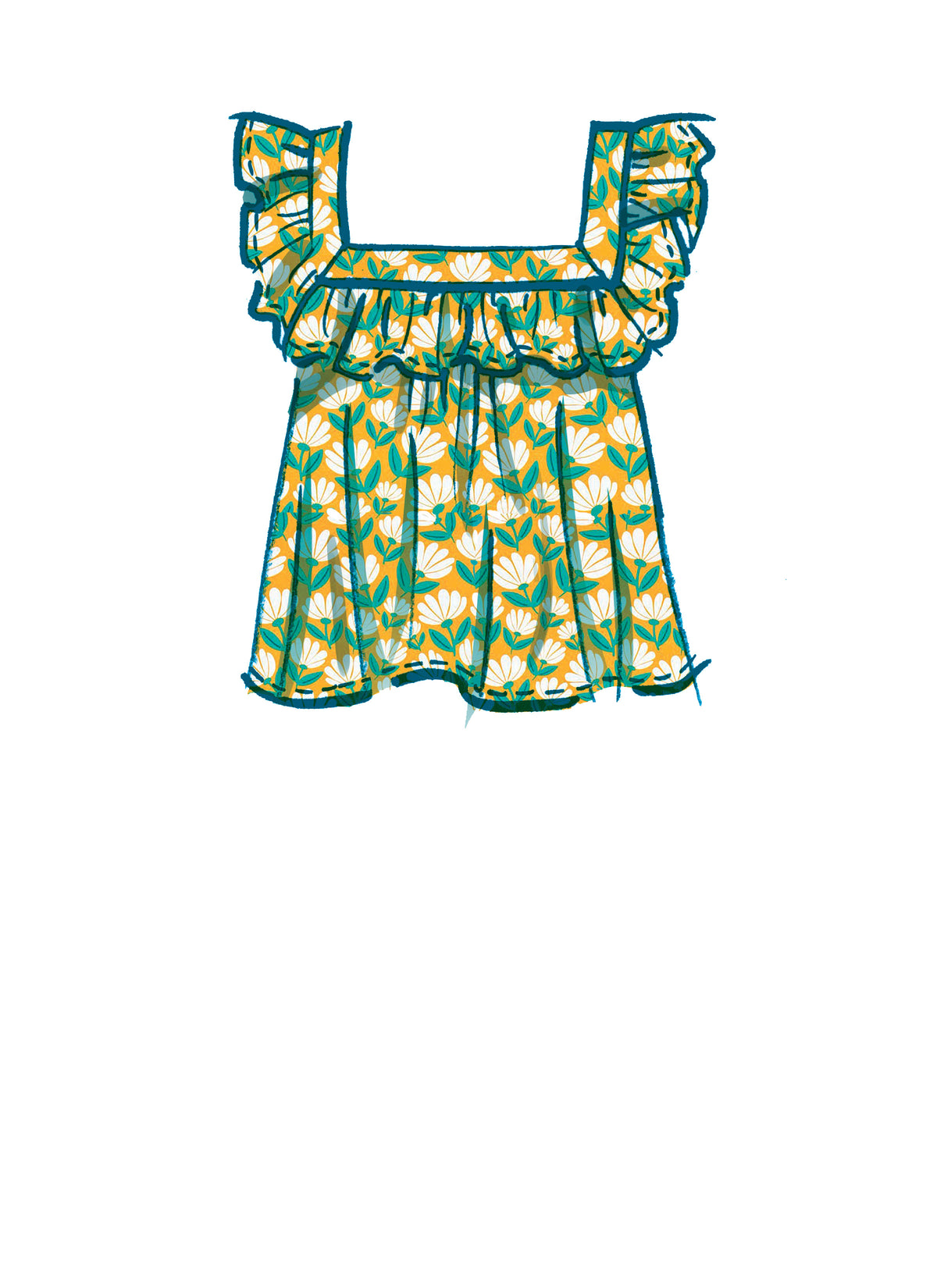 McCall's M8202 sewing pattern envelope showing a square neck top