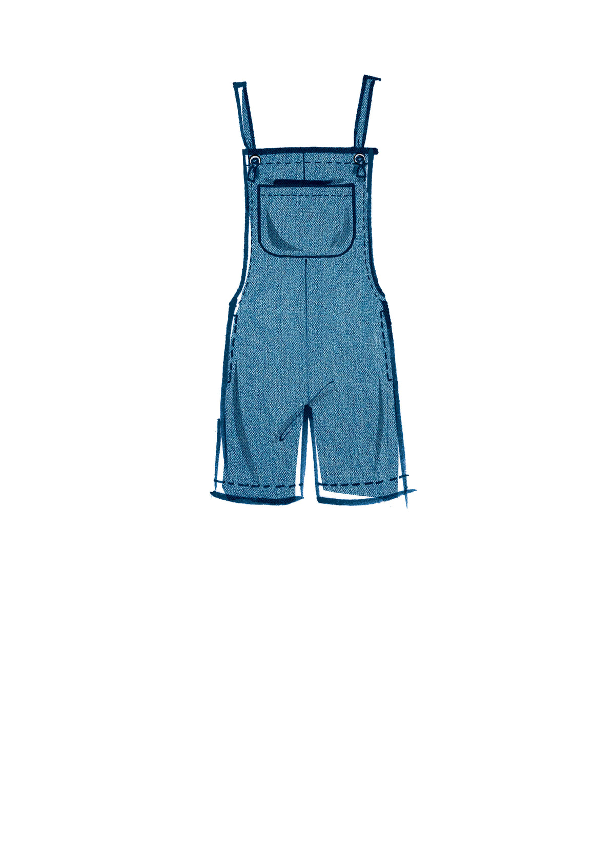 McCall's M8204 sewing pattern envelope showing overalls with tie straps