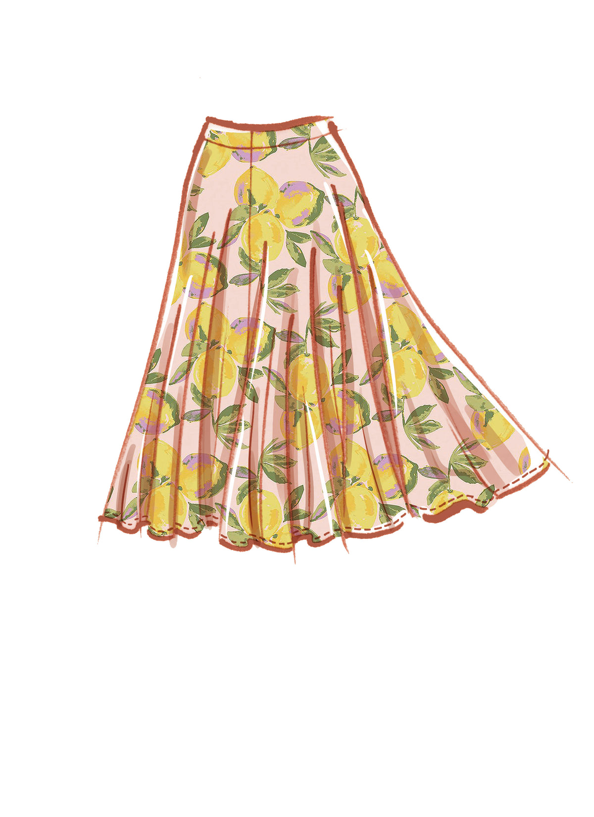 McCall's M8205 sewing pattern envelope showing full circle skirts