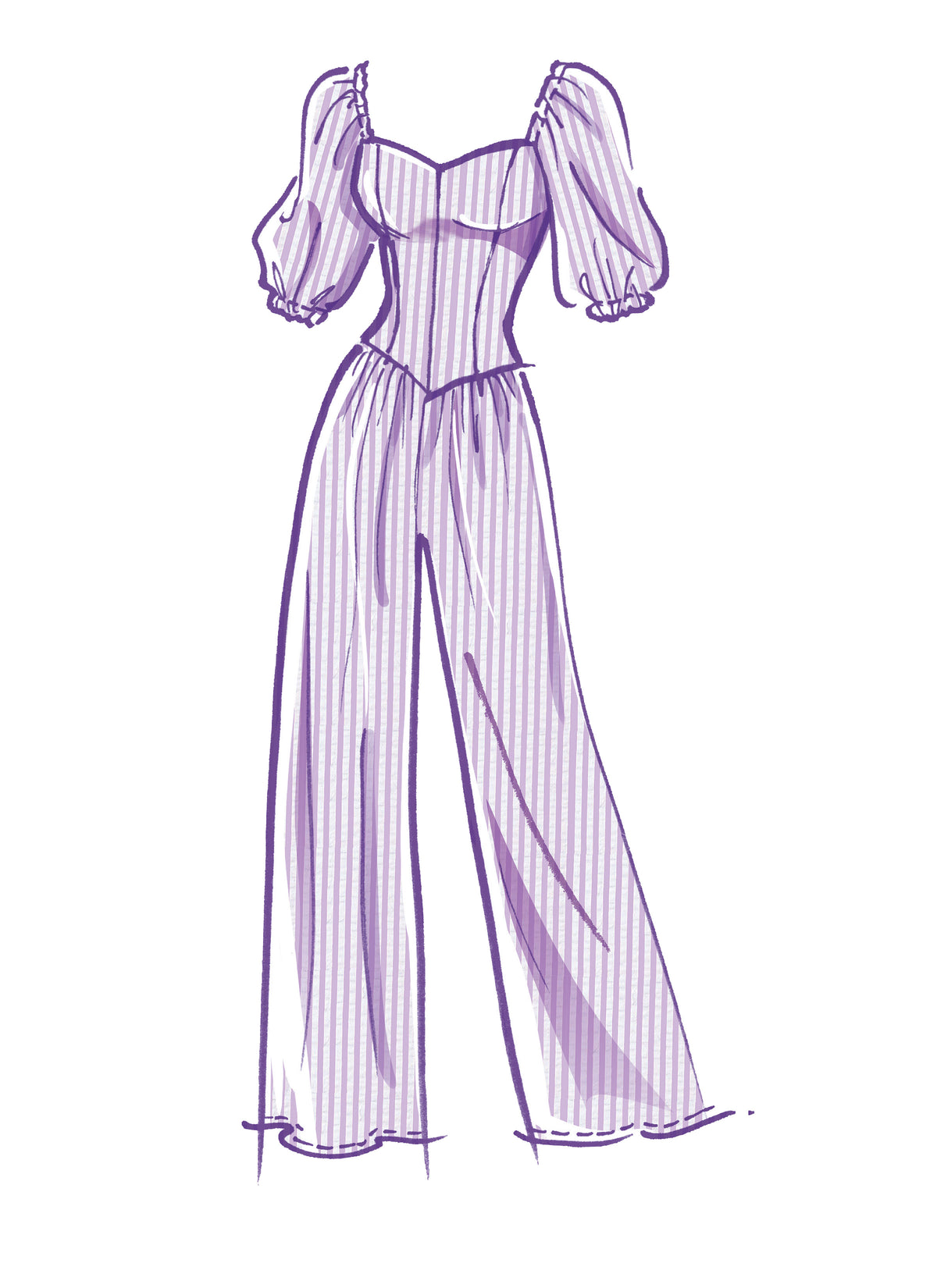McCall's M8209 sewing pattern envelope showing princess seam dresses and a jumpsuit