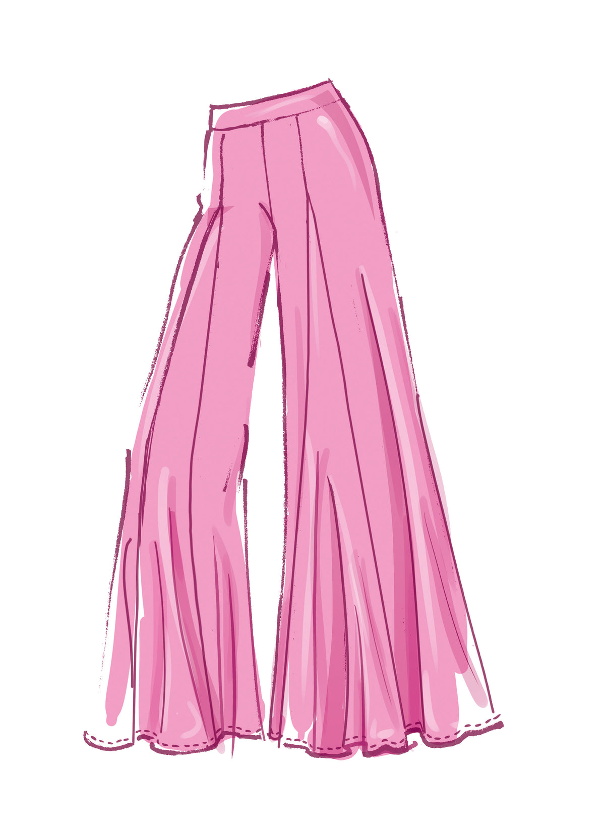 McCall's M8223 sewing pattern envelope showing wide leg palazzo trousers designs