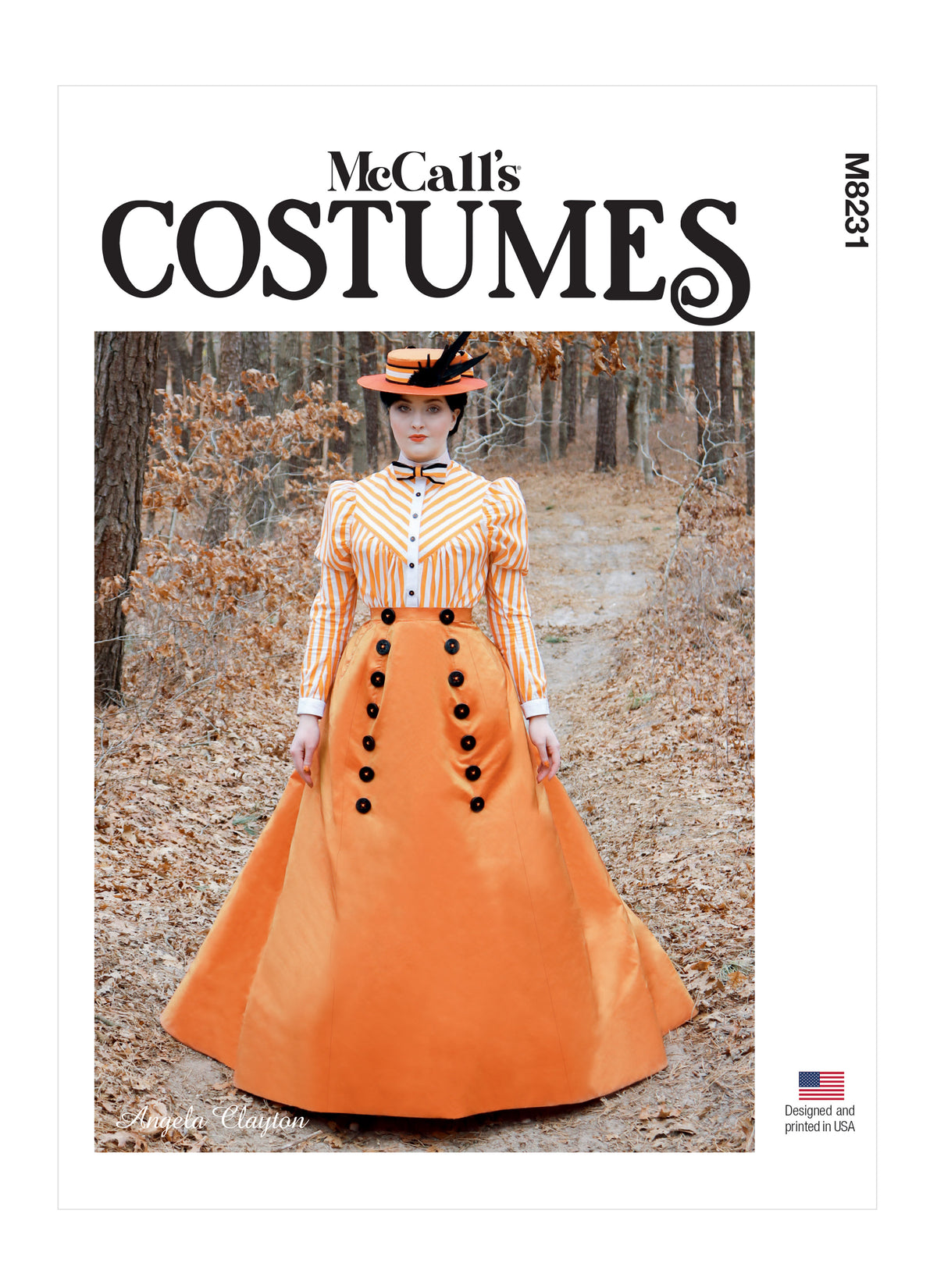 McCall's M8231 sewing pattern envelope showing button front blouse designs