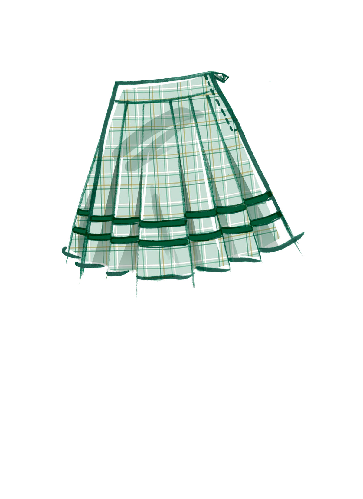 McCall's M8248 sewing pattern envelope showing pleated skirt designs