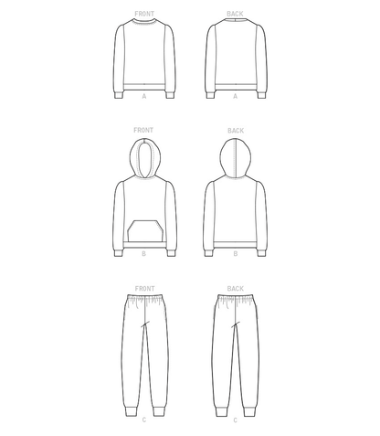 McCall's M8250 sewing pattern envelope showing children's hoodie designs