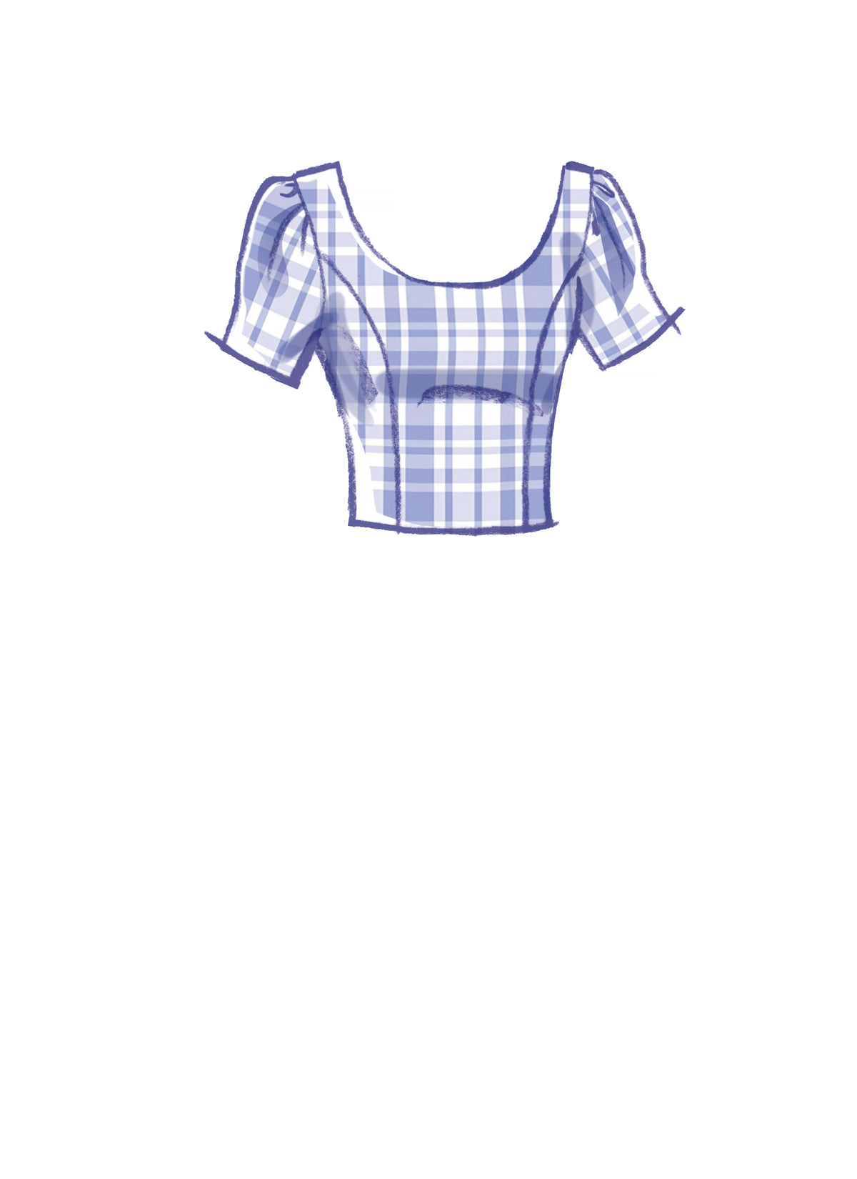 McCall's M8255 sewing pattern envelope showing lined princess seam top designs