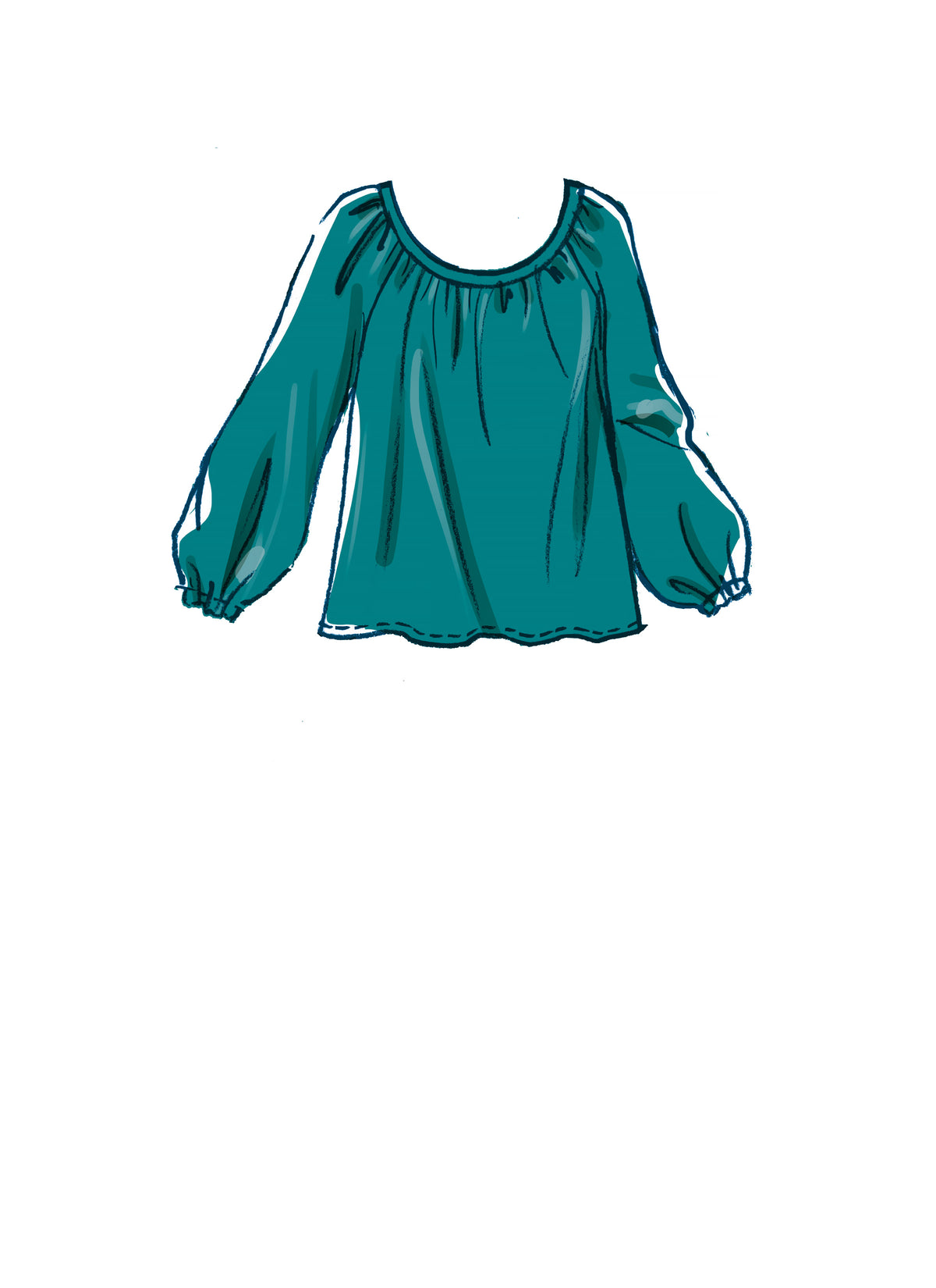 McCall's M8256 sewing pattern envelope showing raglan sleeve top designs