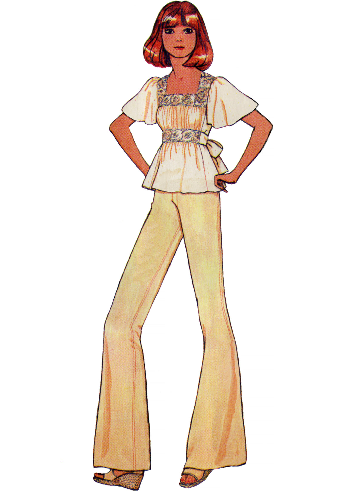 McCall's M8258 sewing pattern envelope showing vintage 1975 dress designs