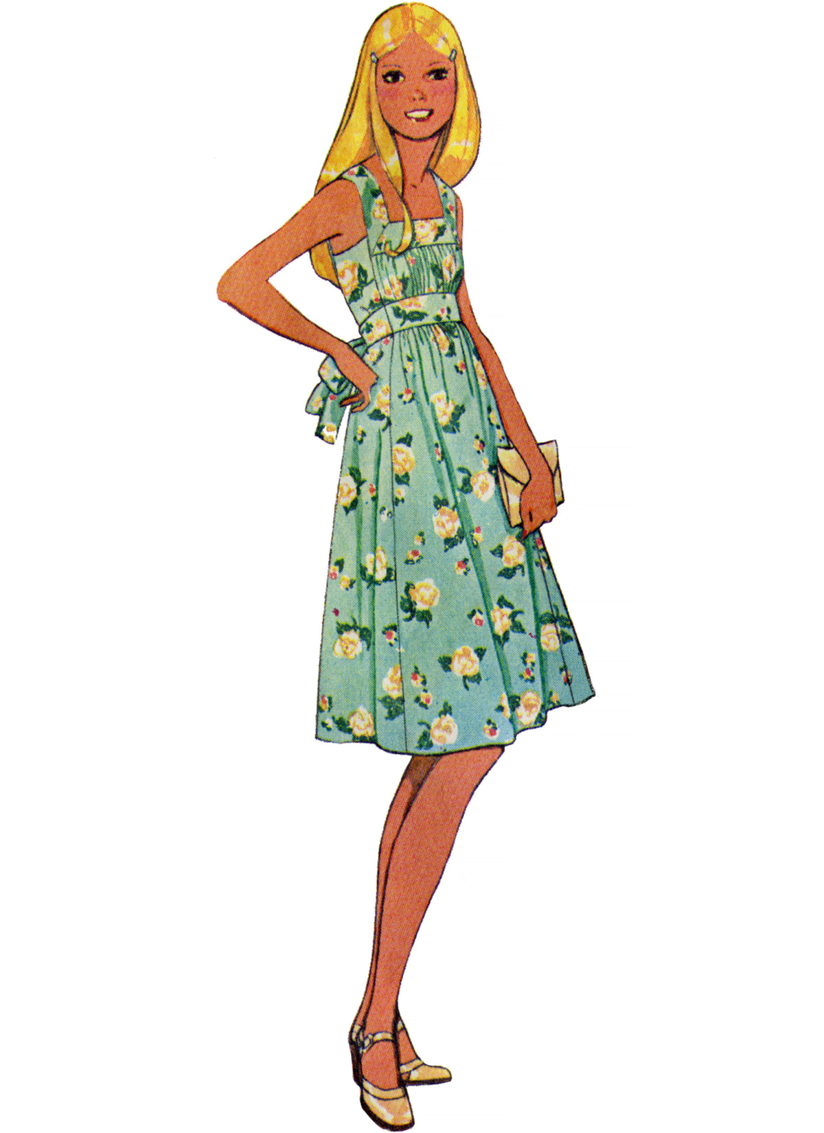 McCall's M8258 sewing pattern envelope showing vintage 1975 dress designs