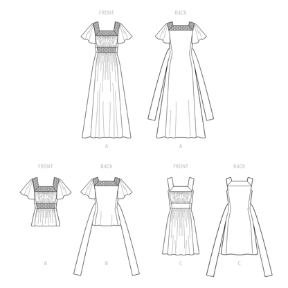 McCall's M8258 sewing pattern envelope showing vintage 1975 dress designs