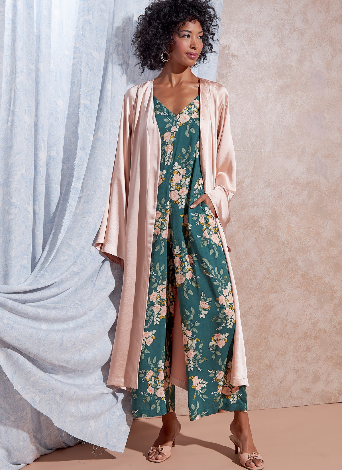 McCall's M8261 sewing pattern envelope showing romper and wide leg jumpsuit designs