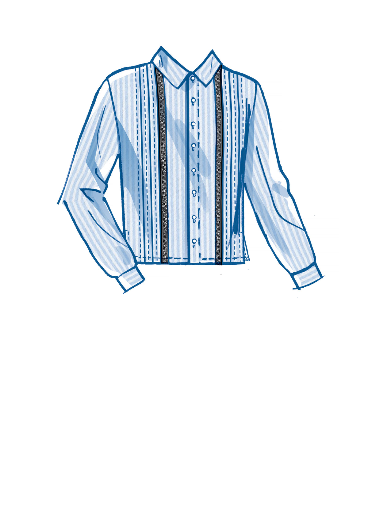McCall's M8263 sewing pattern envelope showing a relaxed unisex camp shirt