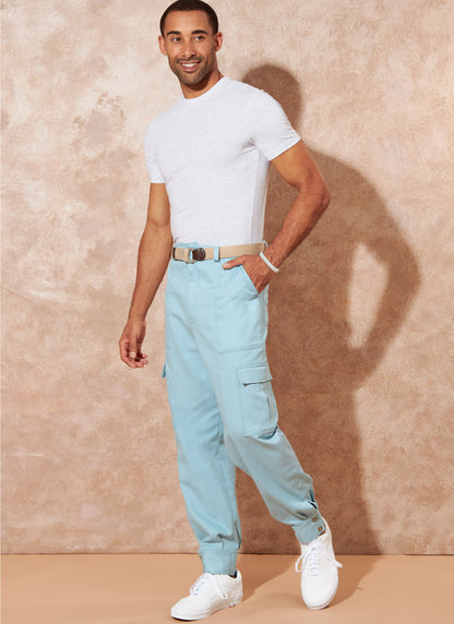 McCall's M8264 sewing pattern envelope showing men's shorts and trousers in four styles