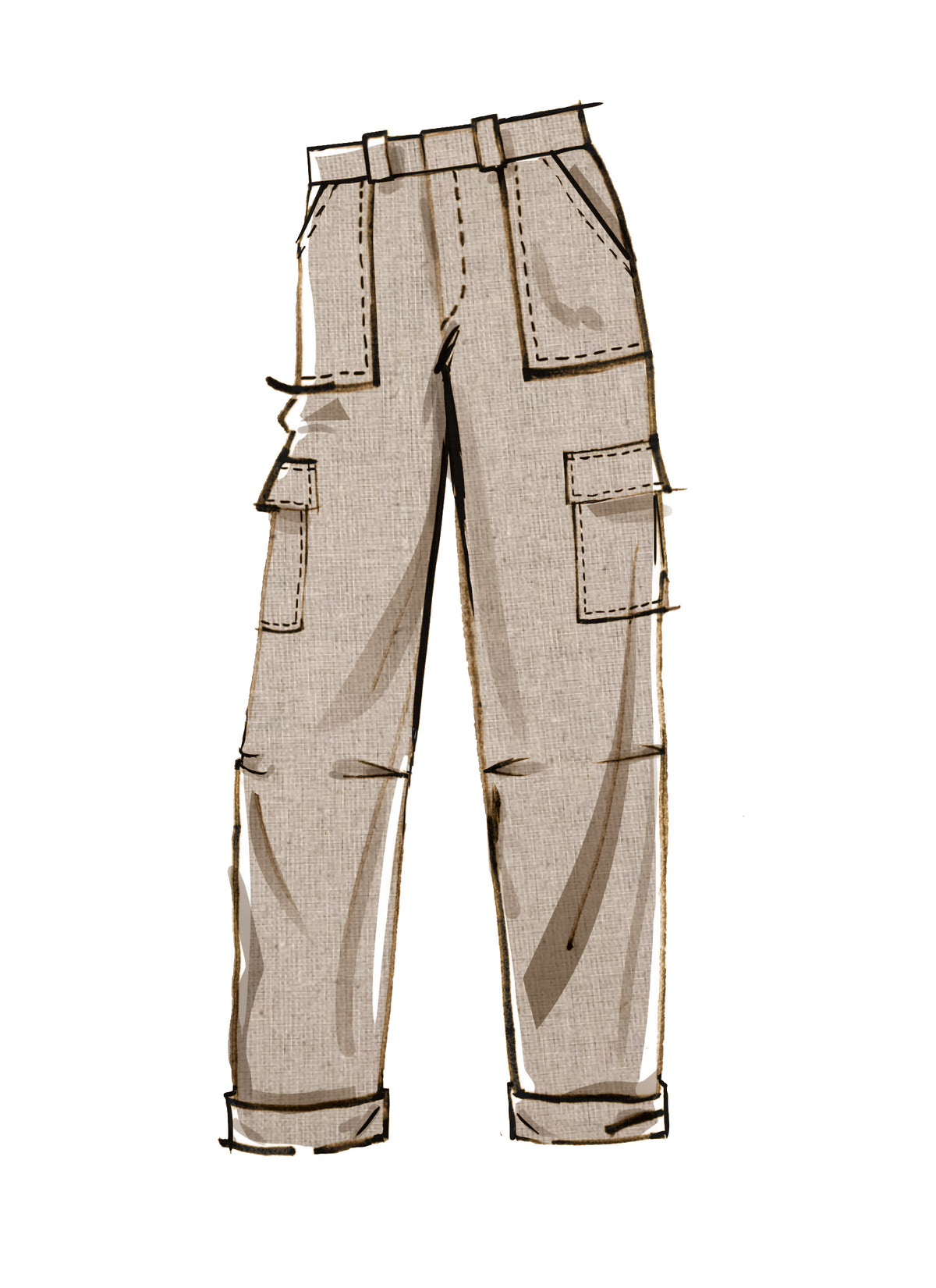 McCall's M8264 sewing pattern envelope showing men's shorts and trousers in four styles