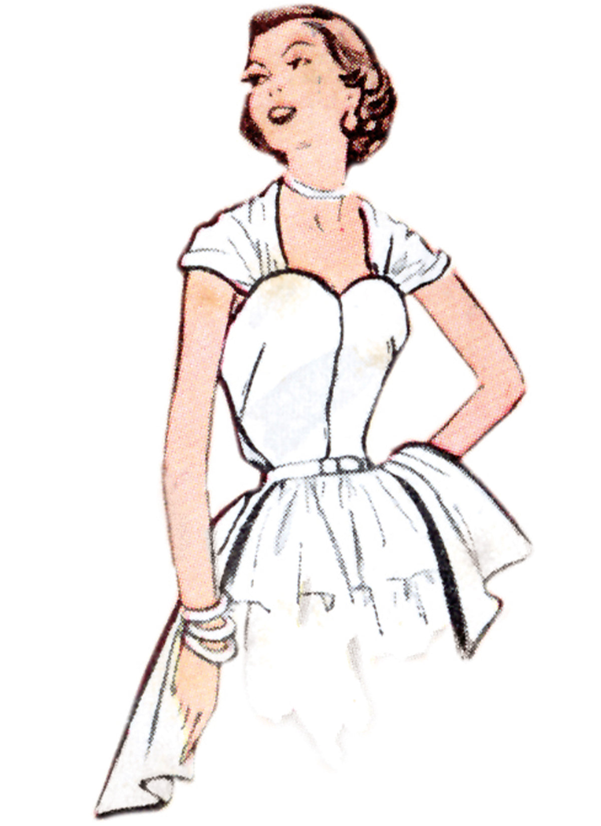 McCall's M8280 sewing pattern envelope showing a 1950s vintage reissue dress