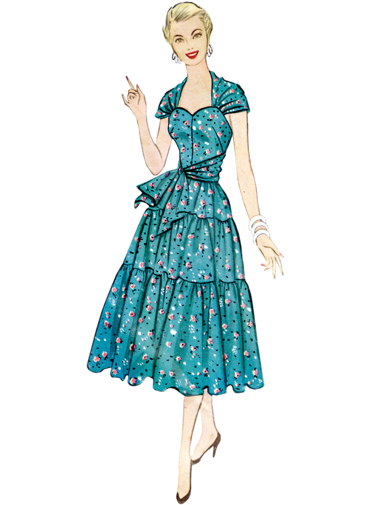McCall's M8280 sewing pattern envelope showing a 1950s vintage reissue dress