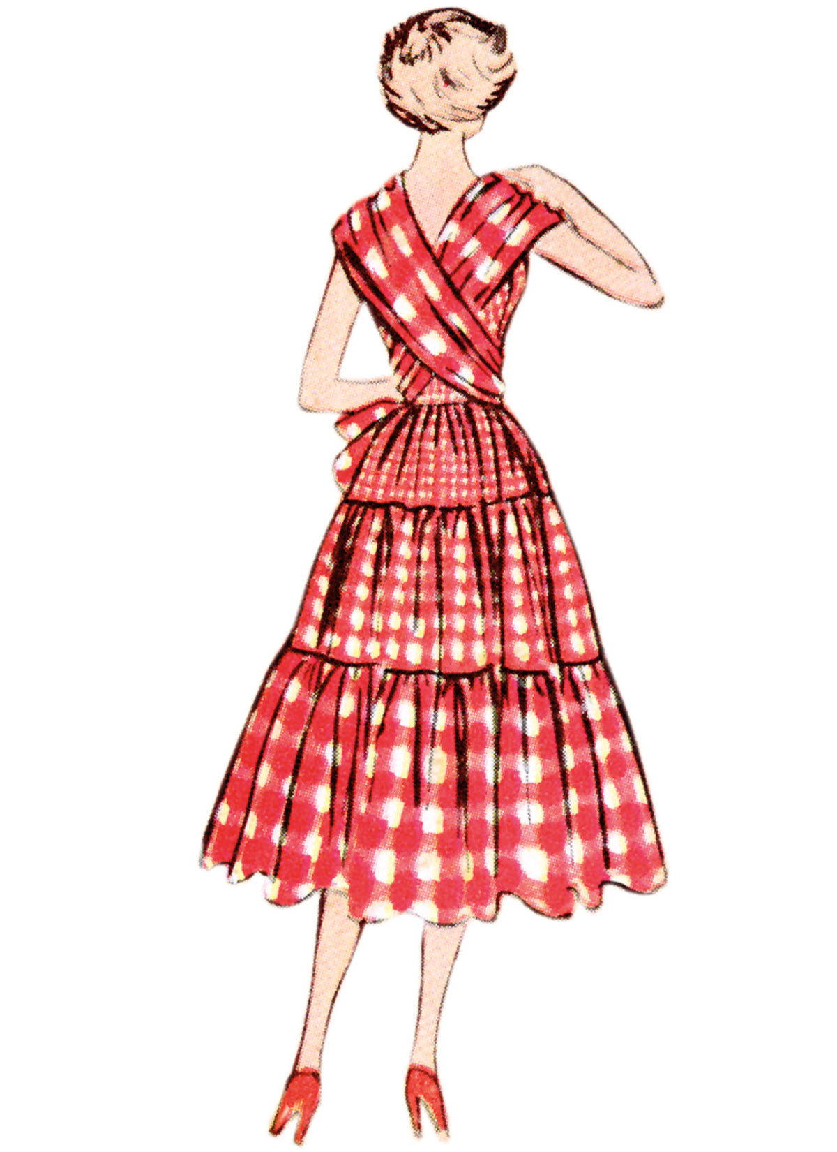 McCall's M8280 sewing pattern envelope showing a 1950s vintage reissue dress