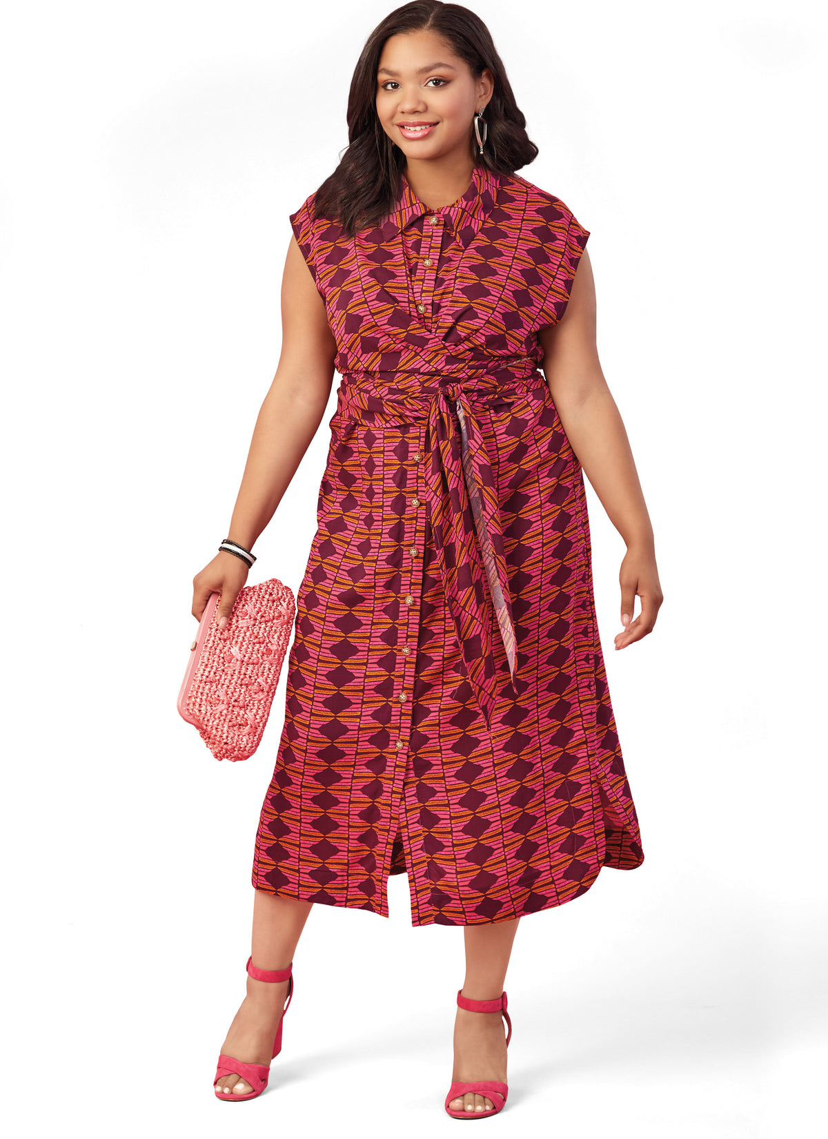McCall's M8286 sewing pattern envelope showing tie-front shirt dresses