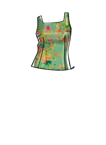 McCall's M8287 sewing pattern envelope showing beginner-friendly tops