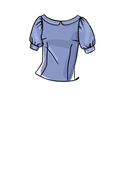 McCall's M8287 sewing pattern envelope showing beginner-friendly tops