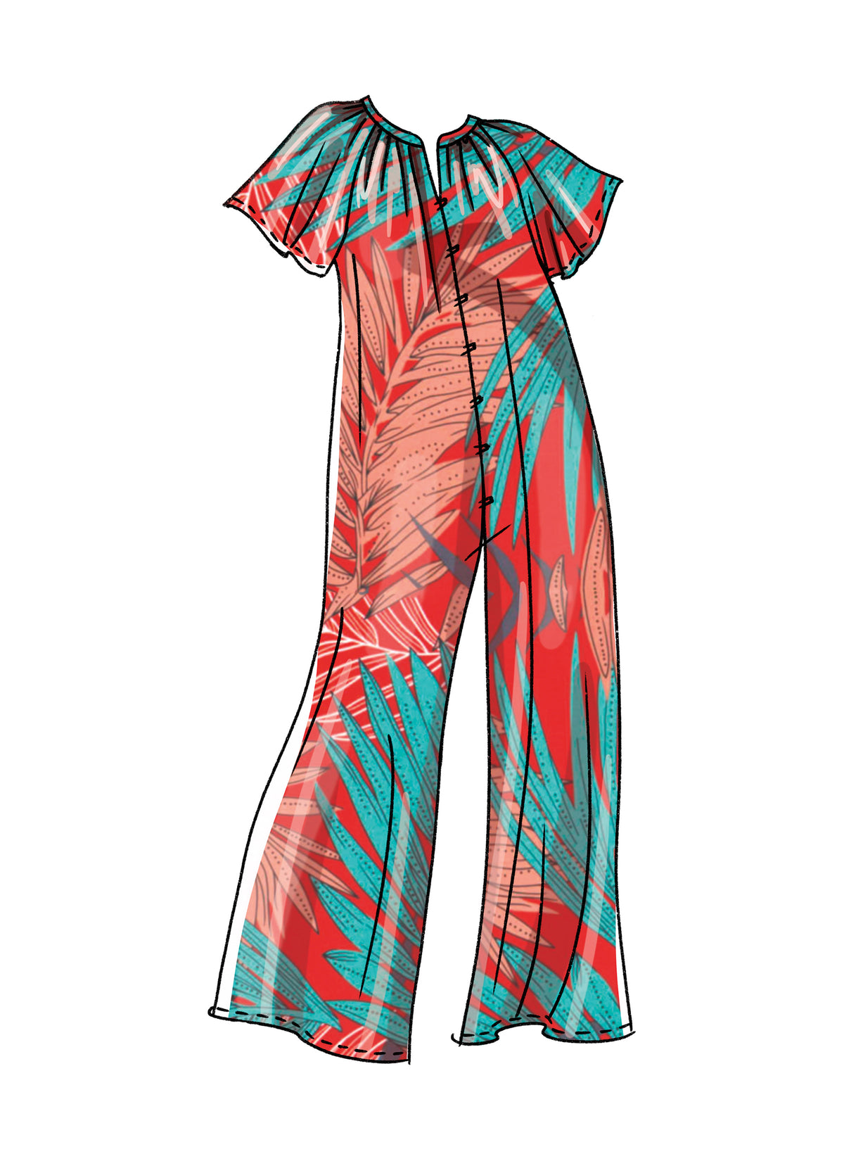 McCall's M8288 sewing pattern envelope showing a flowy jumpsuit