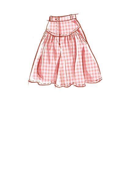 McCall's M8292 sewing pattern envelope showing high-waisted wide-leg trousers and shorts