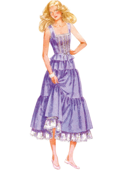 McCall's M8306 sewing pattern envelope showing a 1980s vintage Laura Ashley design