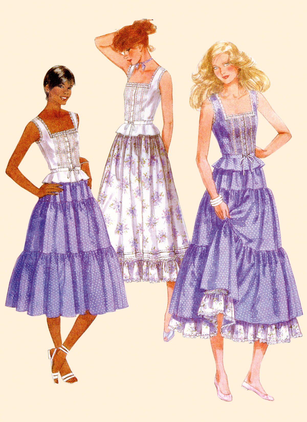 McCall's M8306 sewing pattern envelope showing a 1980s vintage Laura Ashley design